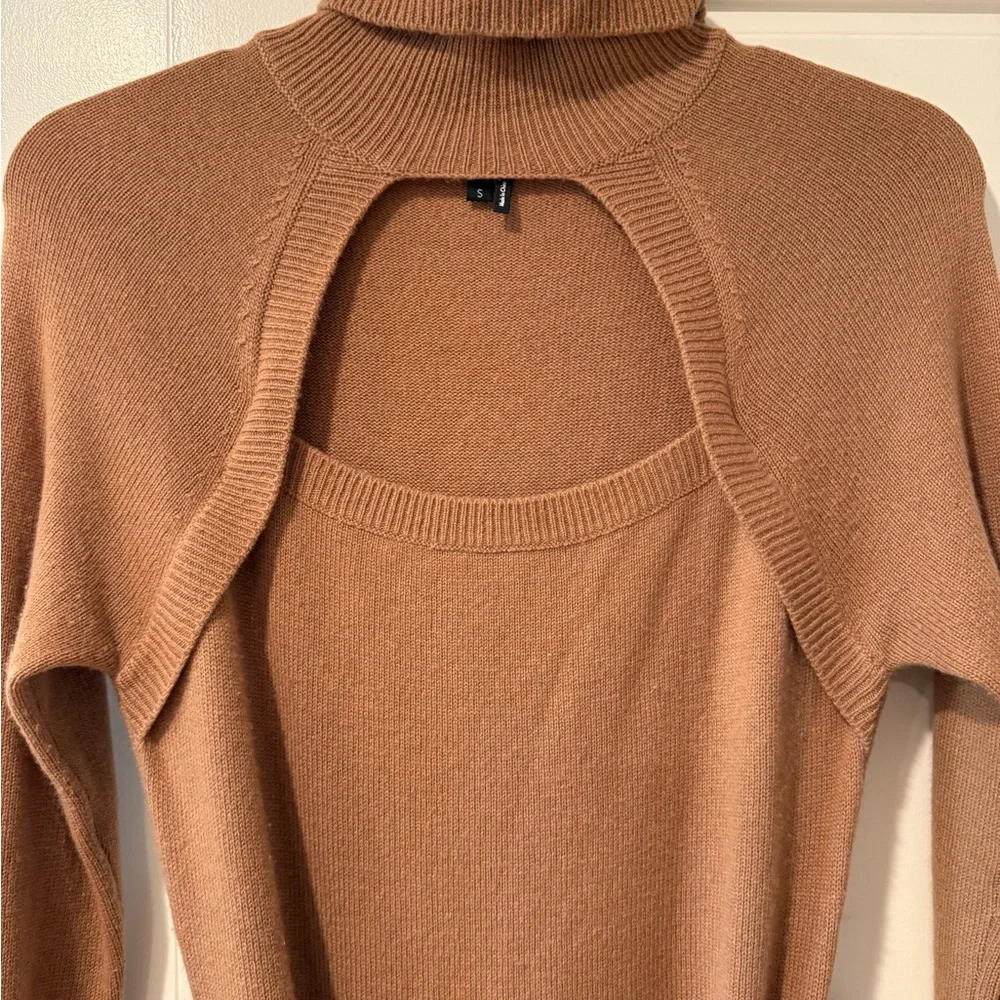 PAIGE Cherise long sleeve turtleneck cut out wool blend sweater dress - Picture 5 of 10